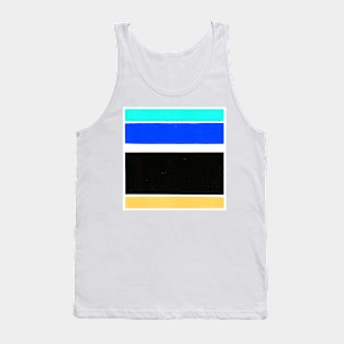 Inverted Blue Black Yellow Geometric Abstract Acrylic Painting I Tank Top
